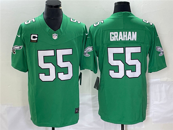 Men's Philadelphia Eagles #55 Brandon Graham Green 2023 F.U.S.E. With C Patch Vapor Untouchable Stitched Football Jersey